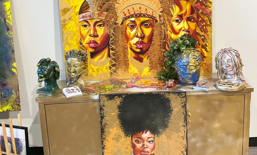 Image 3: VIP 90s R&B Karaoke Painting Night: Wine, Snacks & 13inx19in Art Print