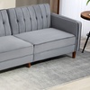 Image 1: HomCom Velvet Reclining Sofa Bed – 3-Seater with Dual-Back Design