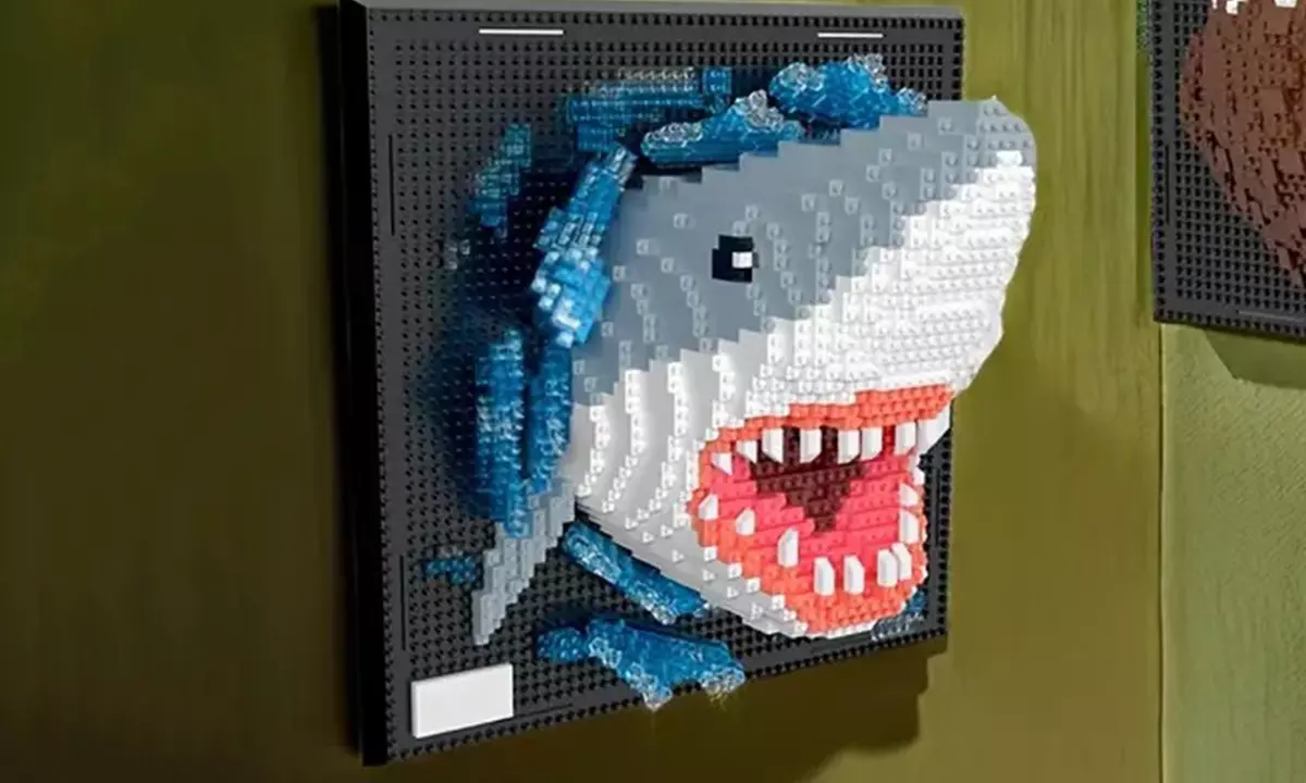 Dreidimensionaler Baustein-Wandbausatz mit Tiermotiv