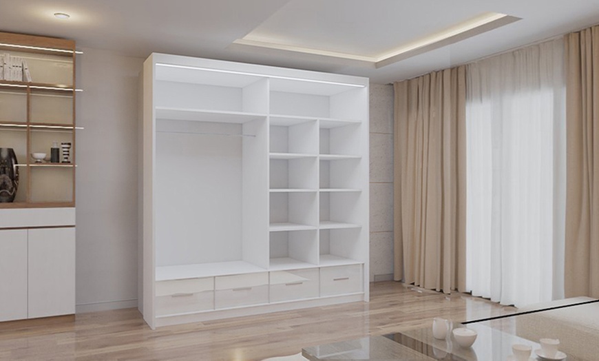 Image 2: Sycylia Sliding Mirror Door Wardrobe