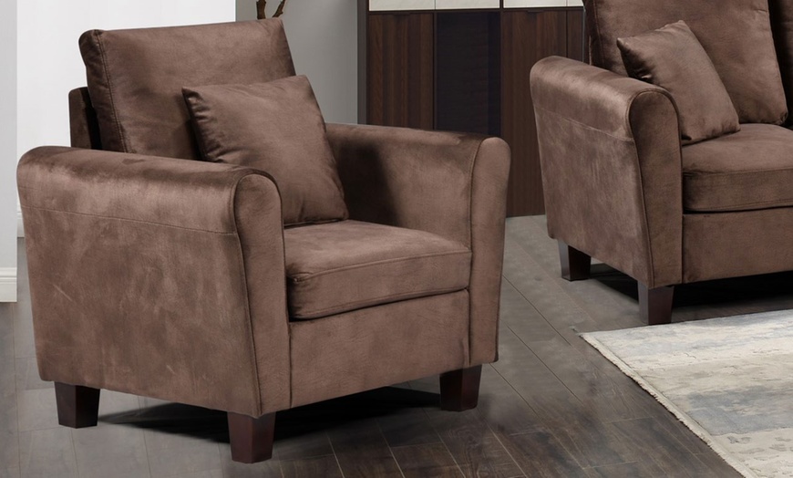 Image 11: Tivette Brushed Velvet Sofa Set 