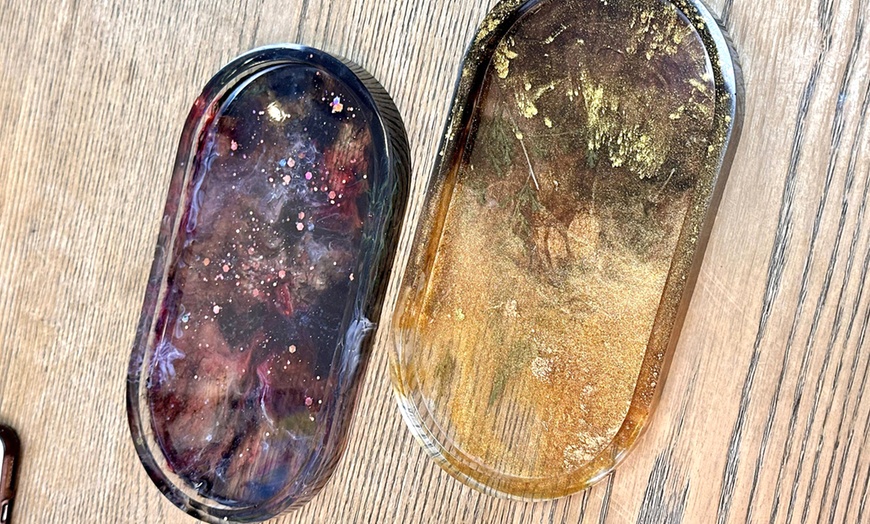 Image 1: Create Your Own Resin Tray Workshop for One, or Two People!