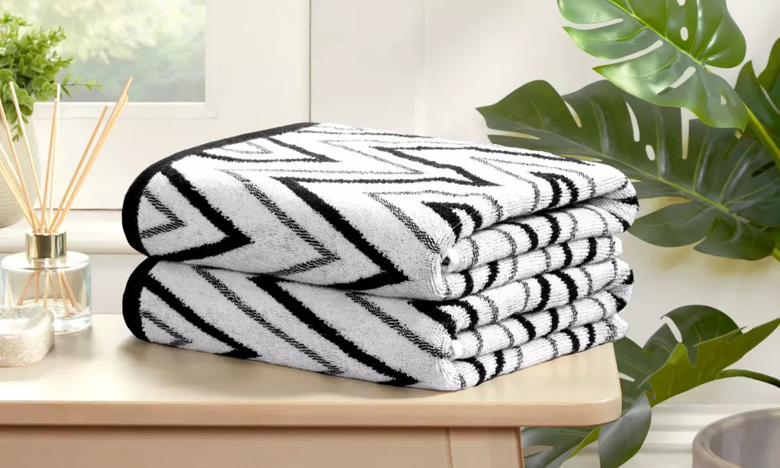 Helix Cotton Bath Sheet - Ultra-Absorbent, Chevron Design