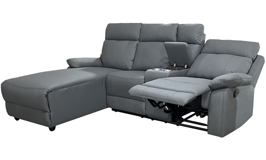 Image 11: DS Living Sorento 3 Seater Leather Corner Reclining Sofa