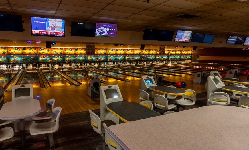 Image 1: 60 or 90-Min Unlimited Bowling for Up to 5 People at Hudson Lanes