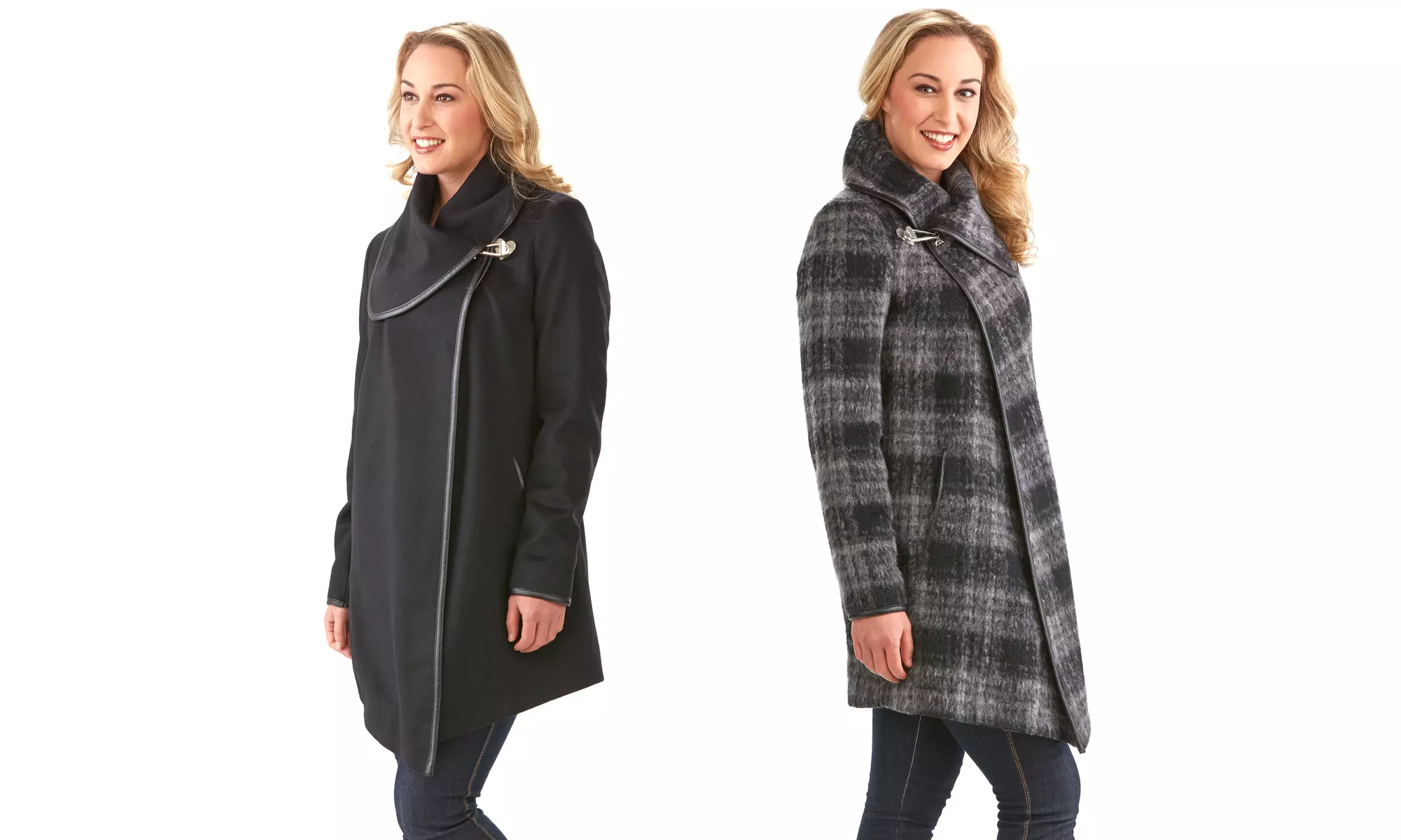 Betsey Johnson Women's Melton or Novelty Wool-Blend Wrap Coat - Primary Image