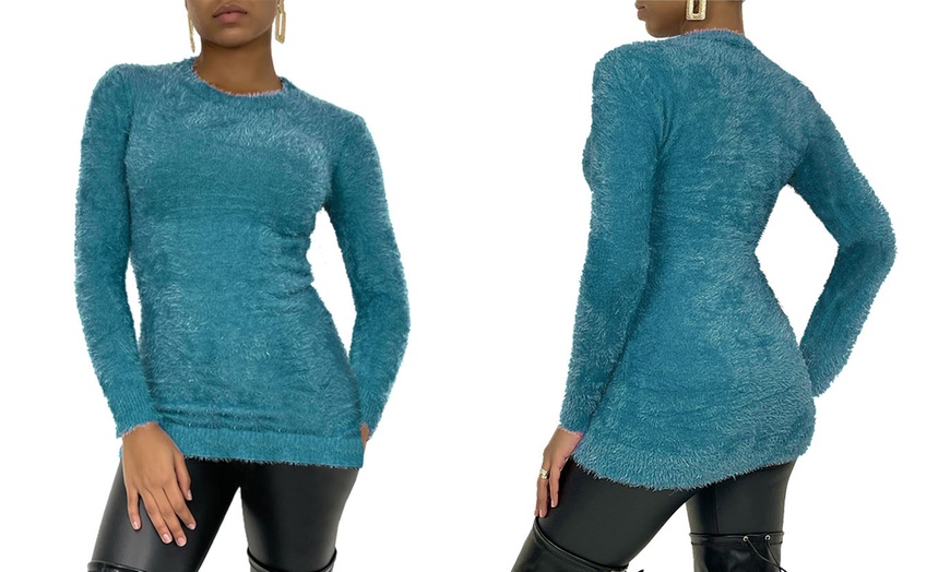 Image 14: Women's Long Sleeve Fluffy Jumper