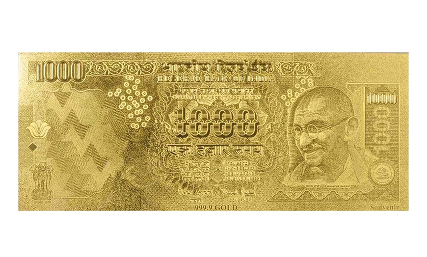 Image 9: 24K Gold Foil Currency with Frame