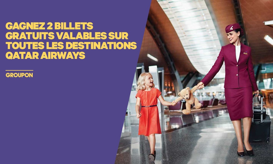 Image 1: Gagnez 2 billets gratuits avec Qatar Airways !
