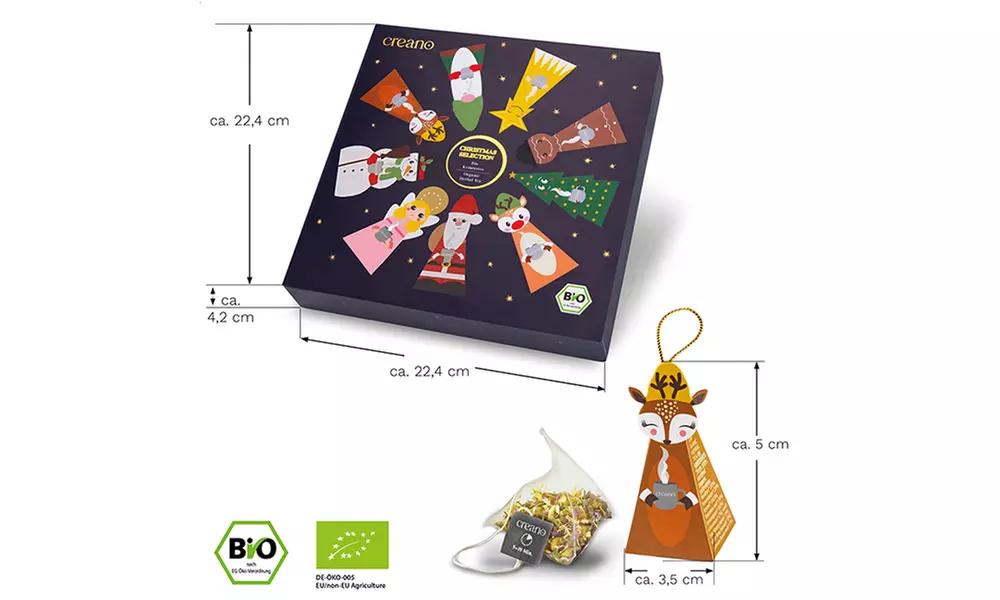 Creano Christmas Geschenk-Box „Organic Herbal Tea“ (bis 1,39 €/Stk.)