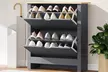 HomCom 12-Pair Shoe Storage Cabinet with Four Shelves, Two Drawers and a Tabletop - Image 2