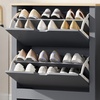 Image 2: HomCom 12-Pair Shoe Storage Cabinet 