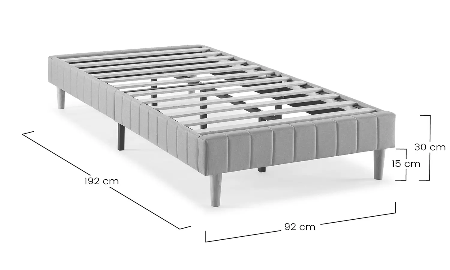 Gepolstertes Bettgestell „Eris“ mit Lattenrost