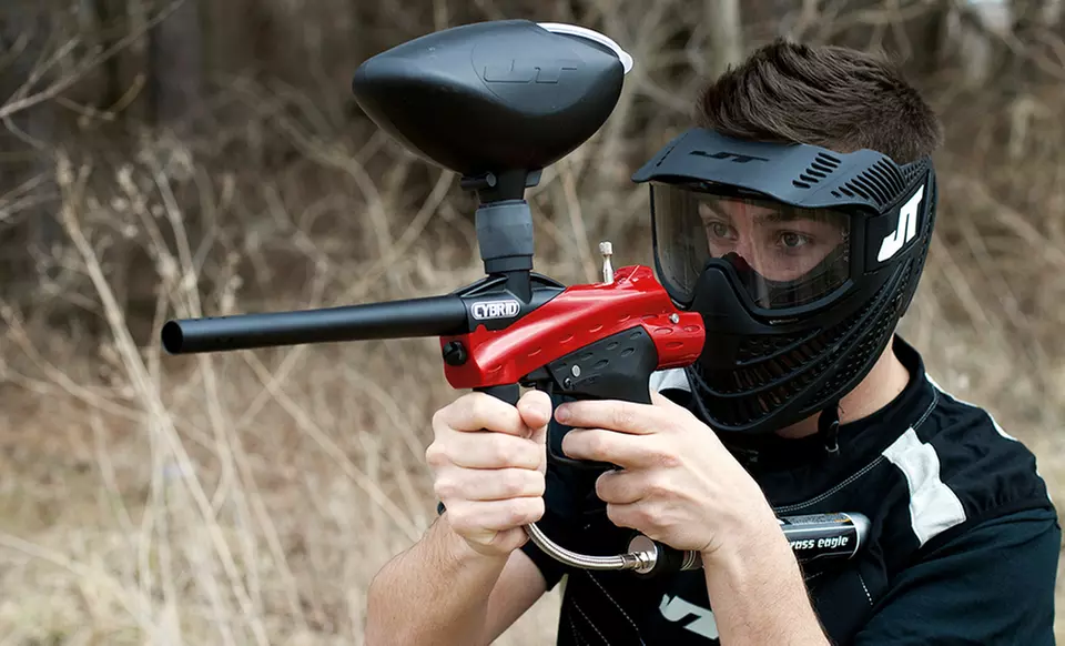 JT Cybrid Paintball Marker Kit with Pre-Filled CO2 Tank, 50 Paintballs, and Goggles. Free Returns. - Primary Image