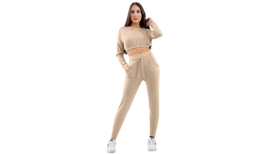 Image 2: Women's Crop Top and Trousers Tracksuit