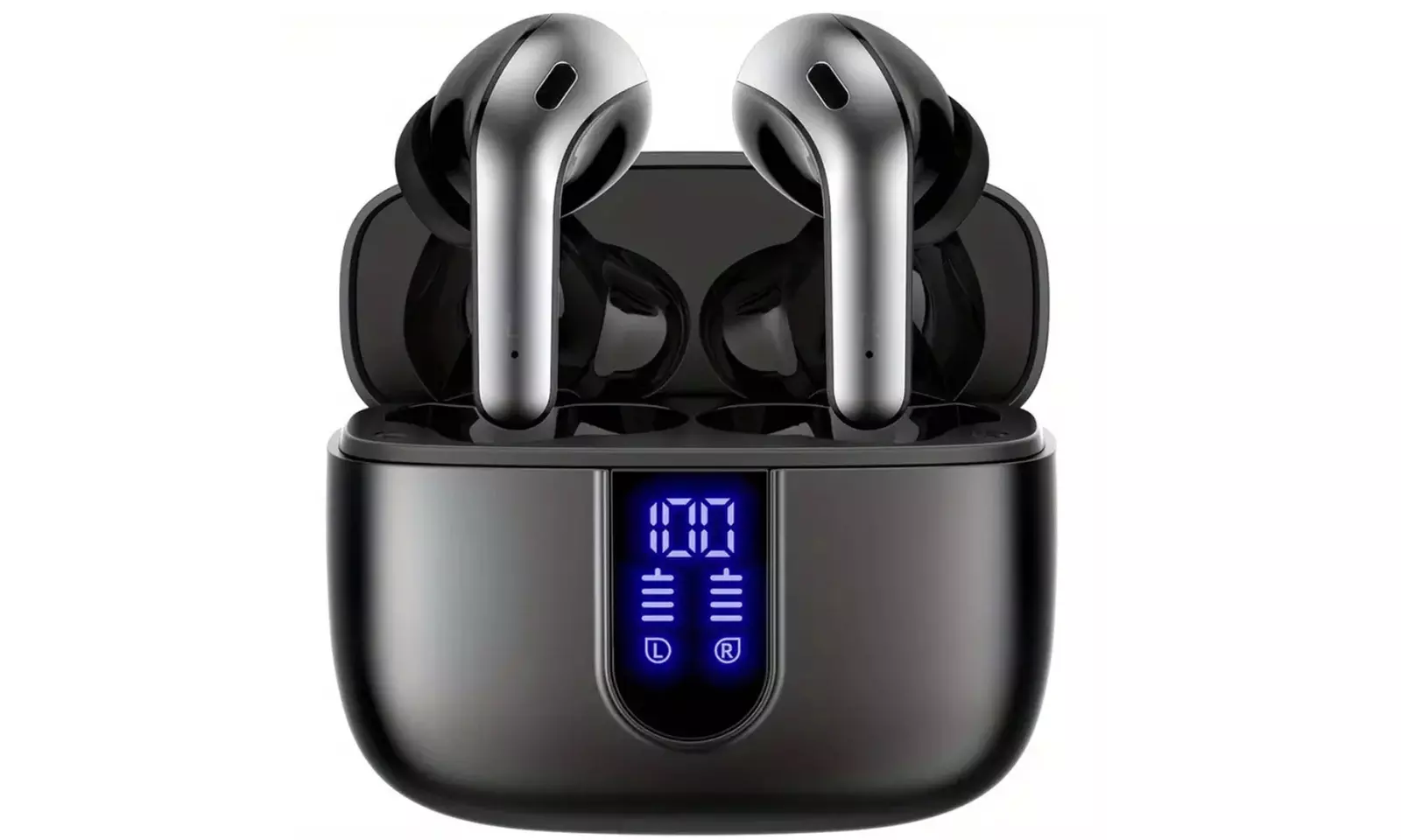 Zwarte of witte oortjes met oplaadcase