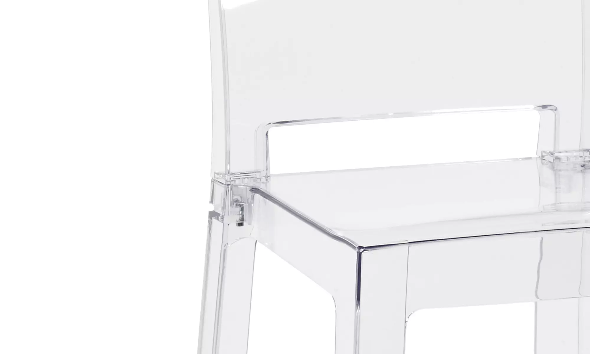 Juego de 2 taburetes de policarbonato transparente con respaldo