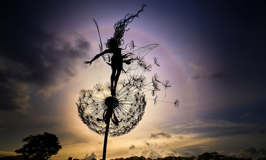 Image 1: Dandelion Flower Fairy Patio Decorative Ornament