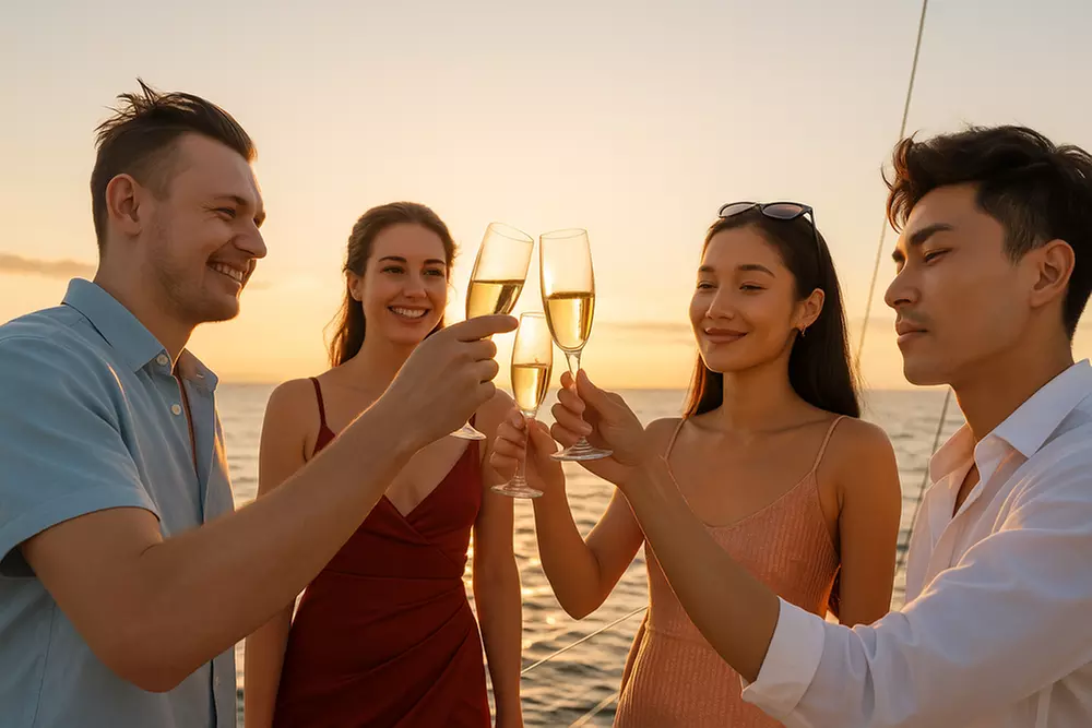 Disco Sunset Party Cruise – DJ, Trampoline, BYOB & 2 Cocktails (18+)