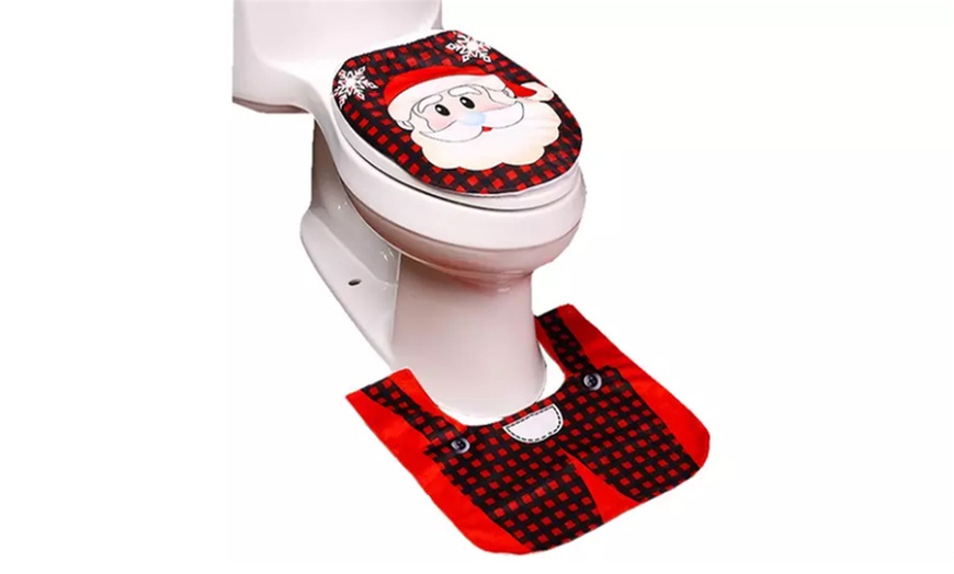 Image 5: Christmas Toilet Cover Bathroom Set