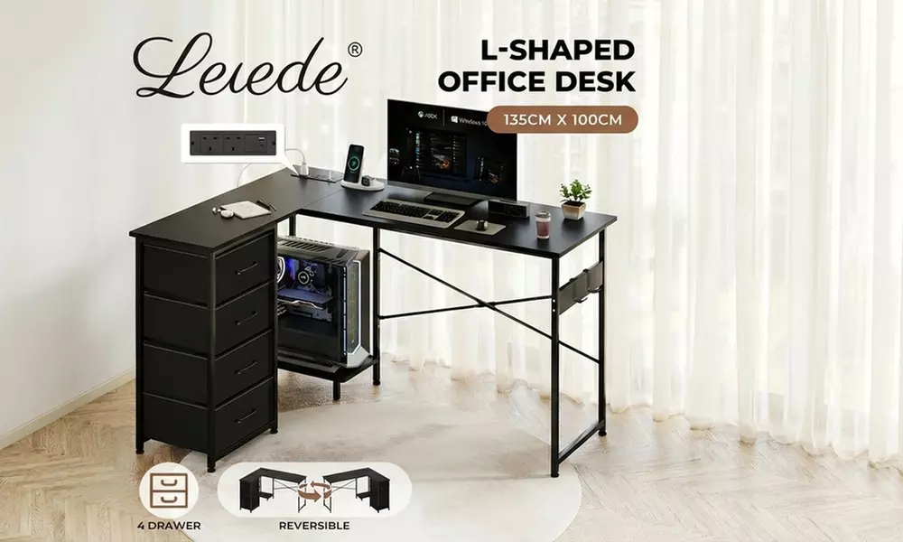 Levede L-shaped Computer Desk