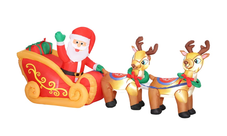 Image 11: Outsunny Inflatable Santa Christmas Decorations