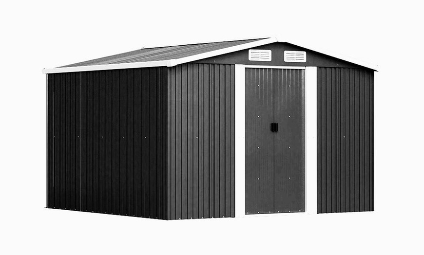 Image 37: Large Metal Garden Tool Storage Shed in 6 Styles