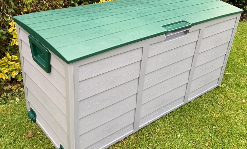 Image 2: 290L Outdoor Storage Box with Wheels
