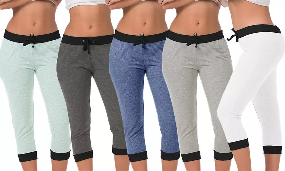Women's Fashion Contrast-Color Joggers (5-Pack) - Second Medium