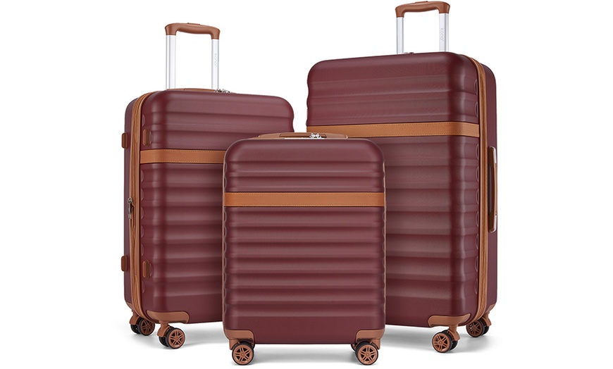 Image 2: Kono Hard Shell Suitcase One or 3-Piece Set