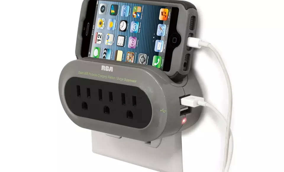 RCA Travel Charging Station and Surge Protector. Free Returns. - Primary Image