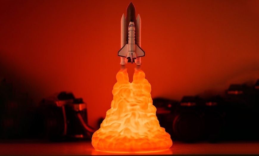 Image 3: 3D Space Rocket Lamp