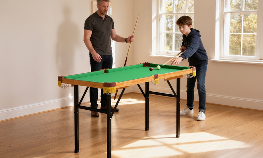 Image 1: SPORTNOW 4ft Foldable Pool Table