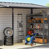 Image 7: Outsunny Galvanised Metal Garden Shed with Foundation Kit 5ft x 9ft 
