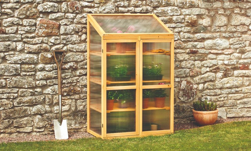 Image 2: Garden Grow Raised Wooden Cold Frame