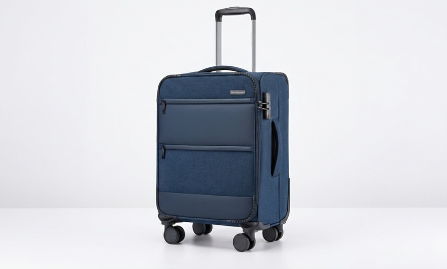Image 7: British Traveller Expandable Softshell Suitcase
