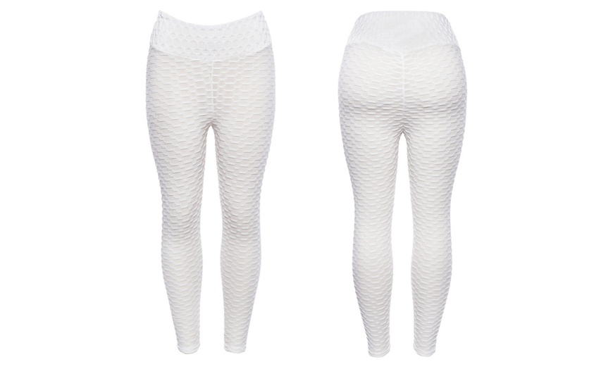 Image 7: Textured High-Waist Leggings