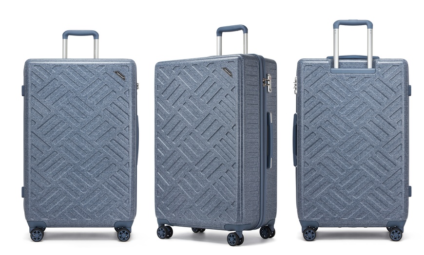 Image 11: KONO Hardshell Luggage in Denim Blue with TSA Lock and Spinner Wheels