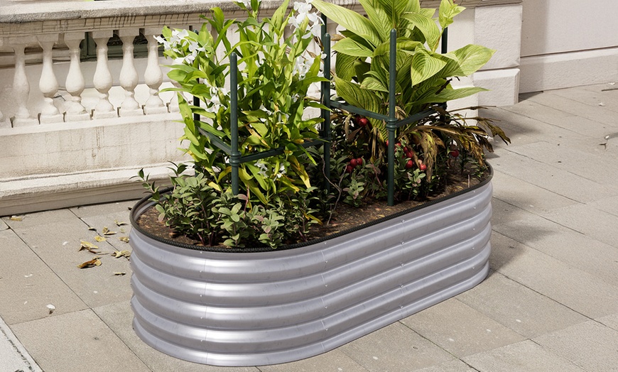 Image 5: Open-Bottom Sectioned Galvanized Steel Raised Garden Bed 160cm x 80cm