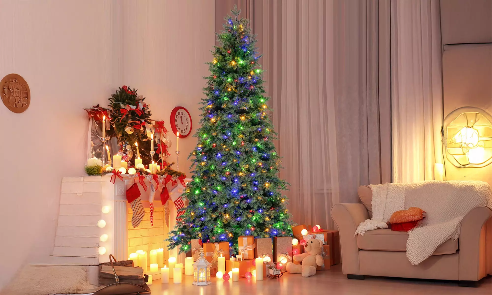 Costway 6/7.5 FT Artificial Xmas Tree with PE PVC Branch Tips & Metal Stand