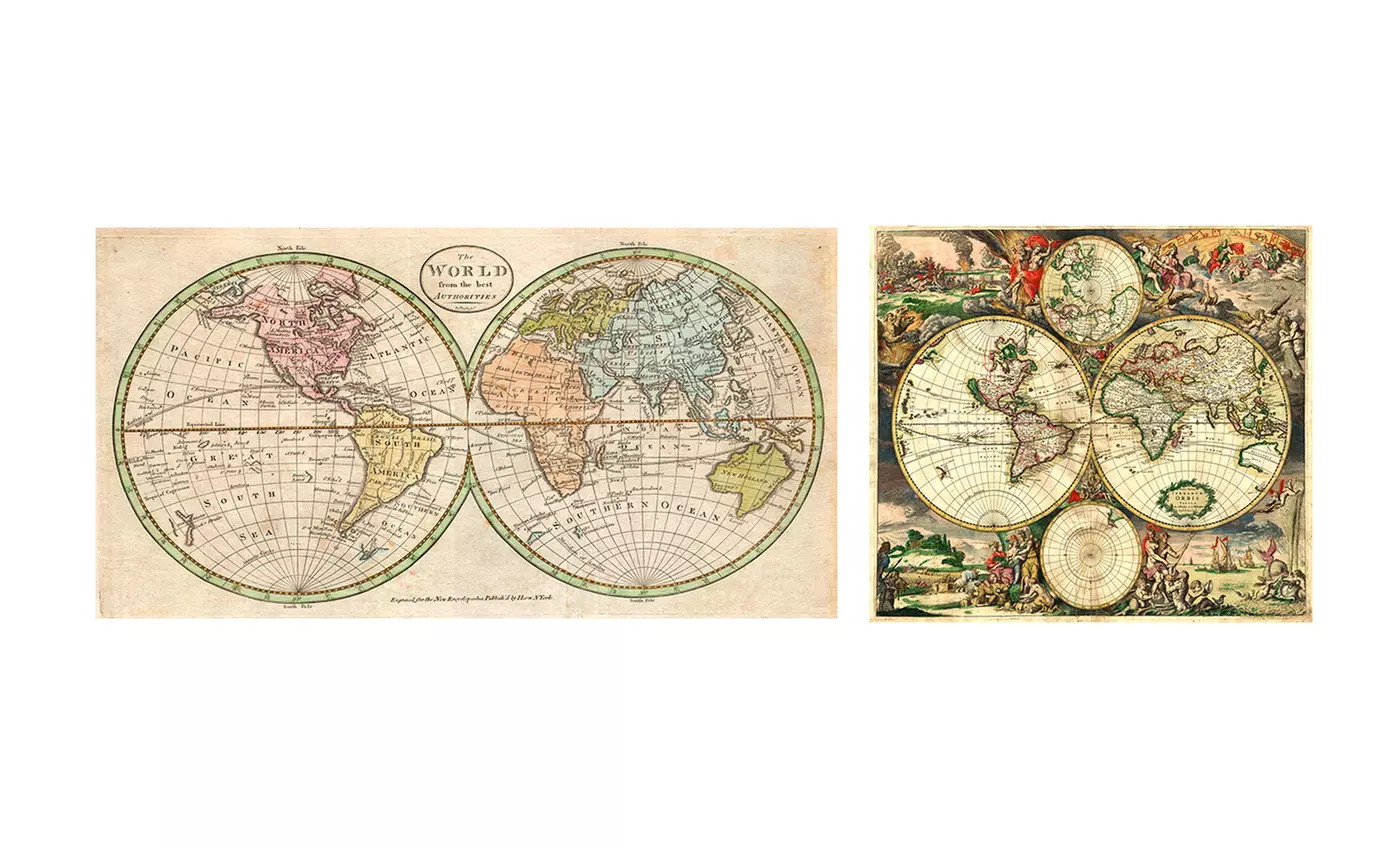 Peel & Stick Vintage World Map Fine Art Print - Primary Image