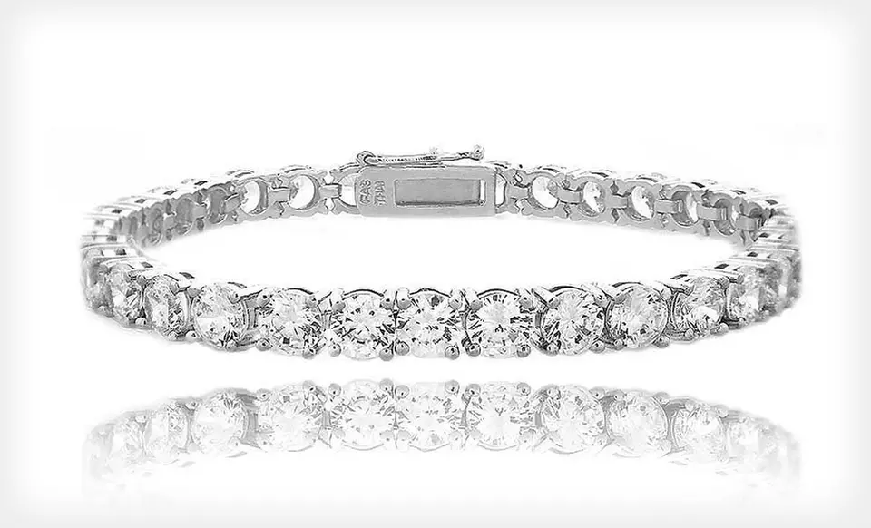 Cubic Zirconia S-Link, Classic Round, or Round Tennis Bracelets (Up to 76% Off). Free Shipping and Free Returns. - Second Medium