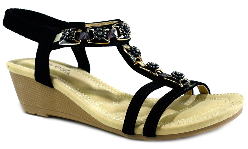 Image 6: Open Toe Wedge Sandals