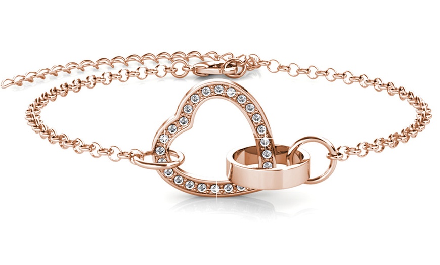 Image 13: Locked Heart Bracelet Chain Bracelet