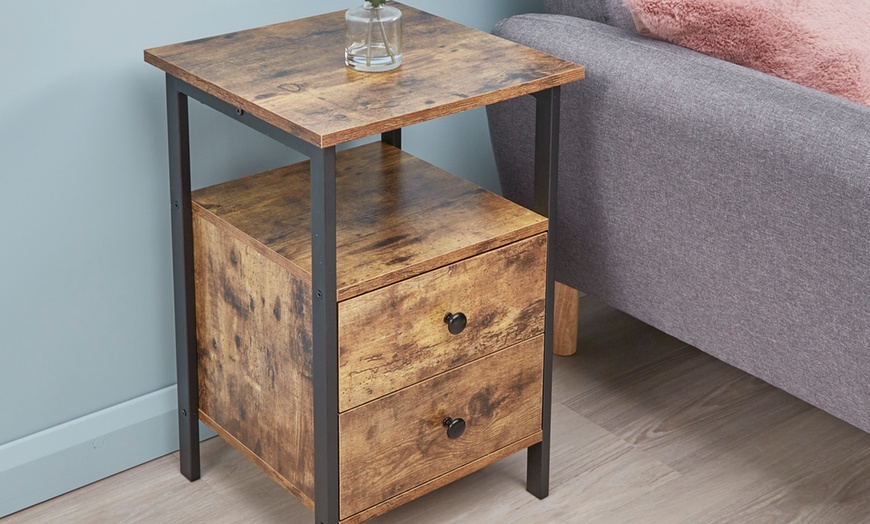 Image 4: Industrial Style Bedside Table