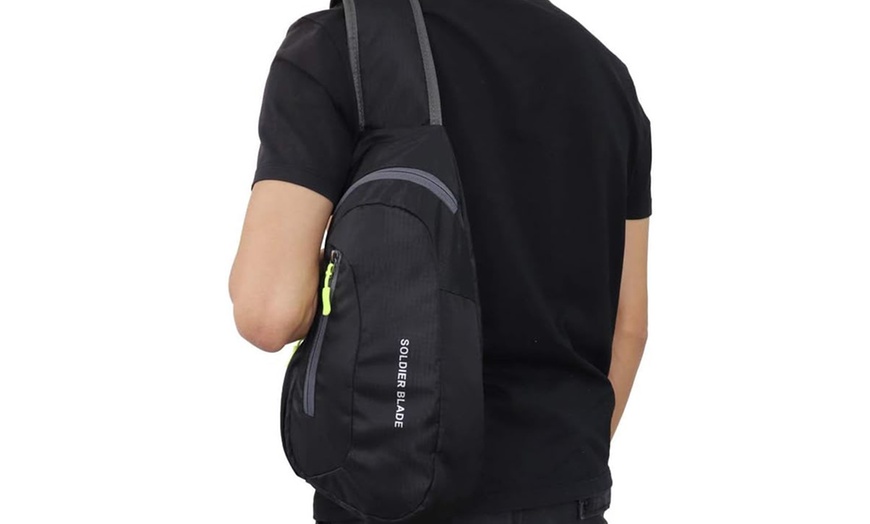 Image 6: Crossbody Zippered Sling Backpack 