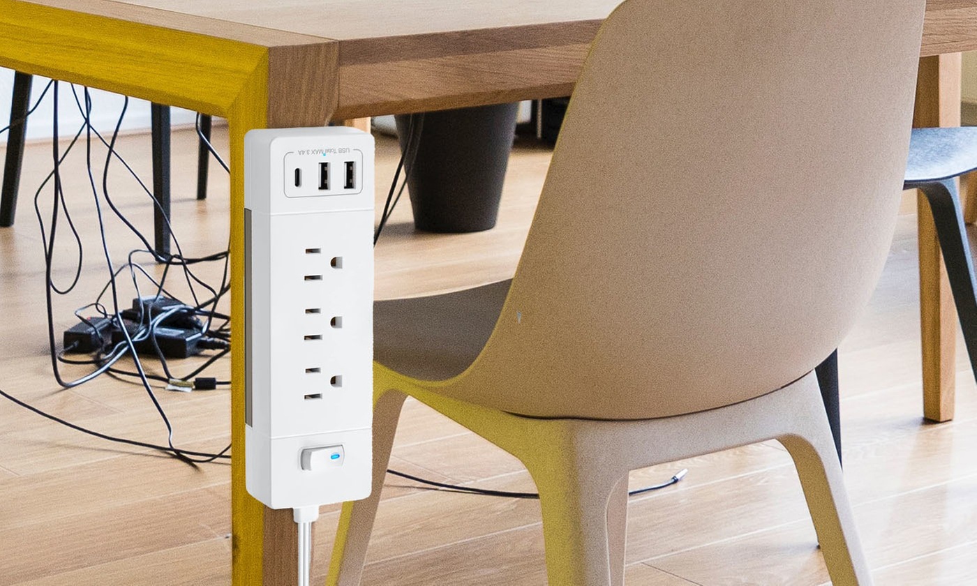 4Pcs Power Strip Holder Self Adhesive Socket Fixer Bracket Stand Surge Protector