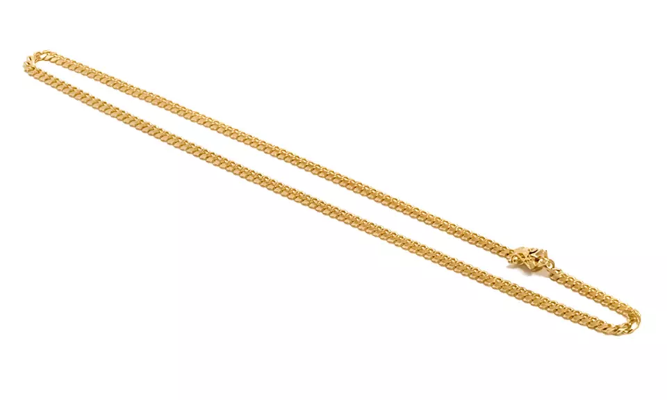 Italian Cuban Curb Necklaces in 14K Solid Gold - Second Medium