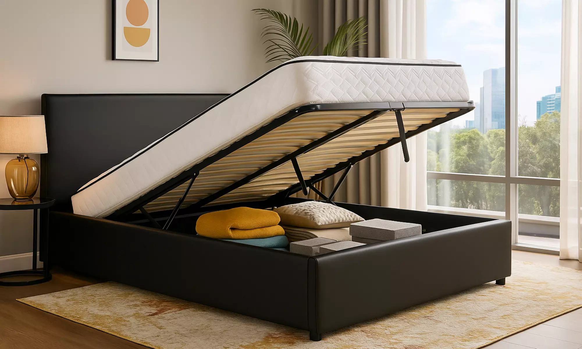 Bettkasten Colisée aus Kunstleder, Matratze „Empereur” opt. erhältlich