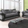 Image 1: Dual-Tone Fabric Sofa Set